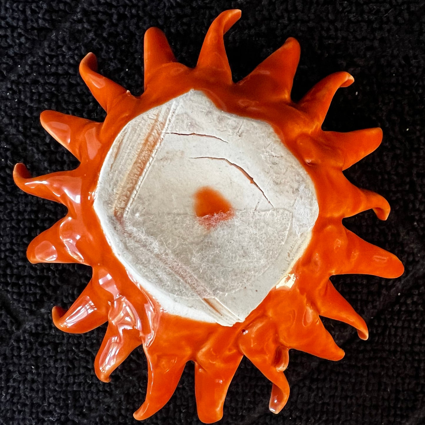Ceramic Spider Mum, Burnt Orange Glaze