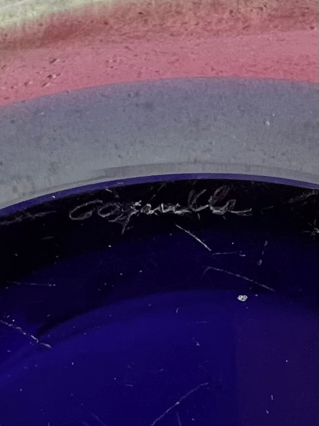 Engraved Coquille marking on the underside of the Flygsfors bowl. 