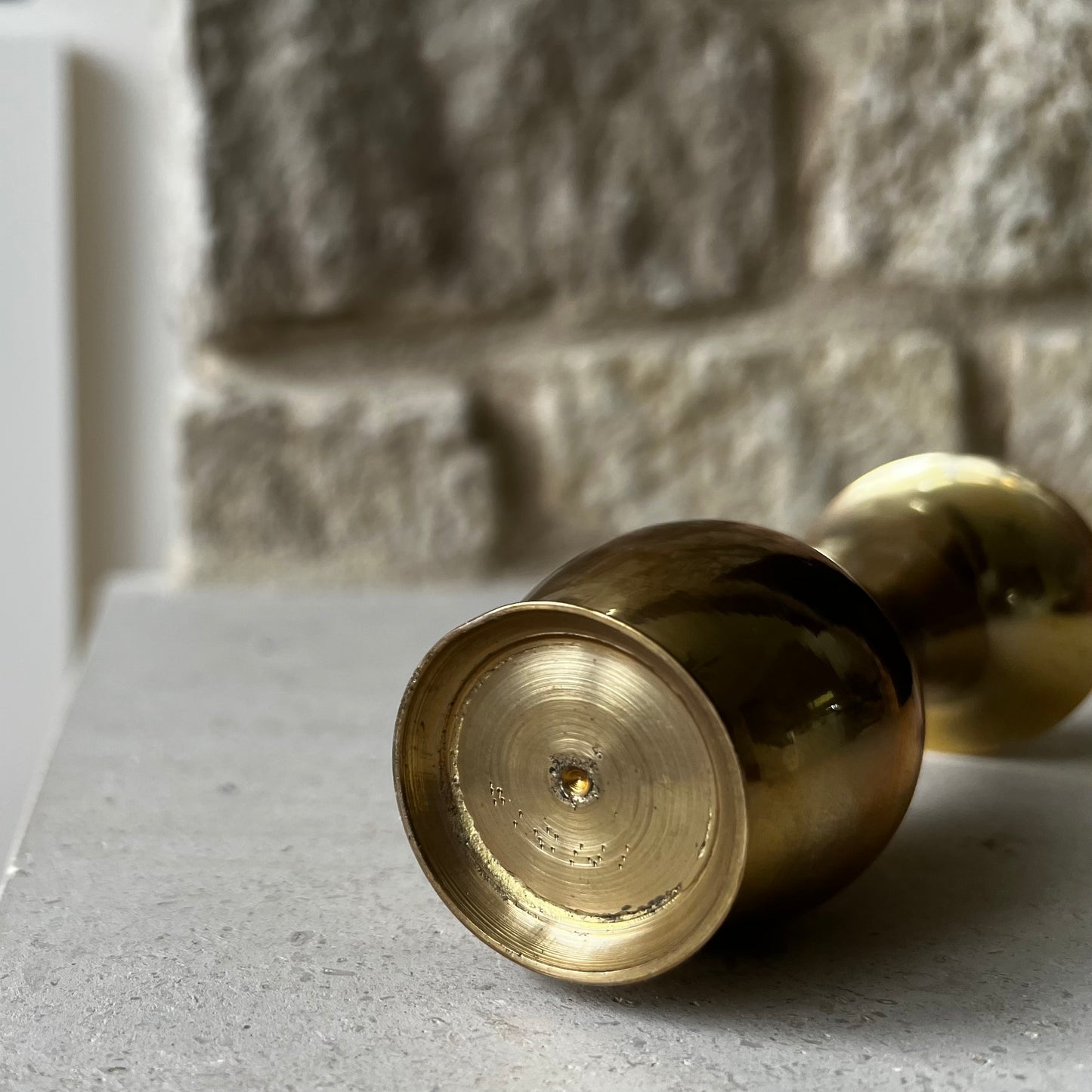 Brass Bud Vase, Vintage — Hand-Turned