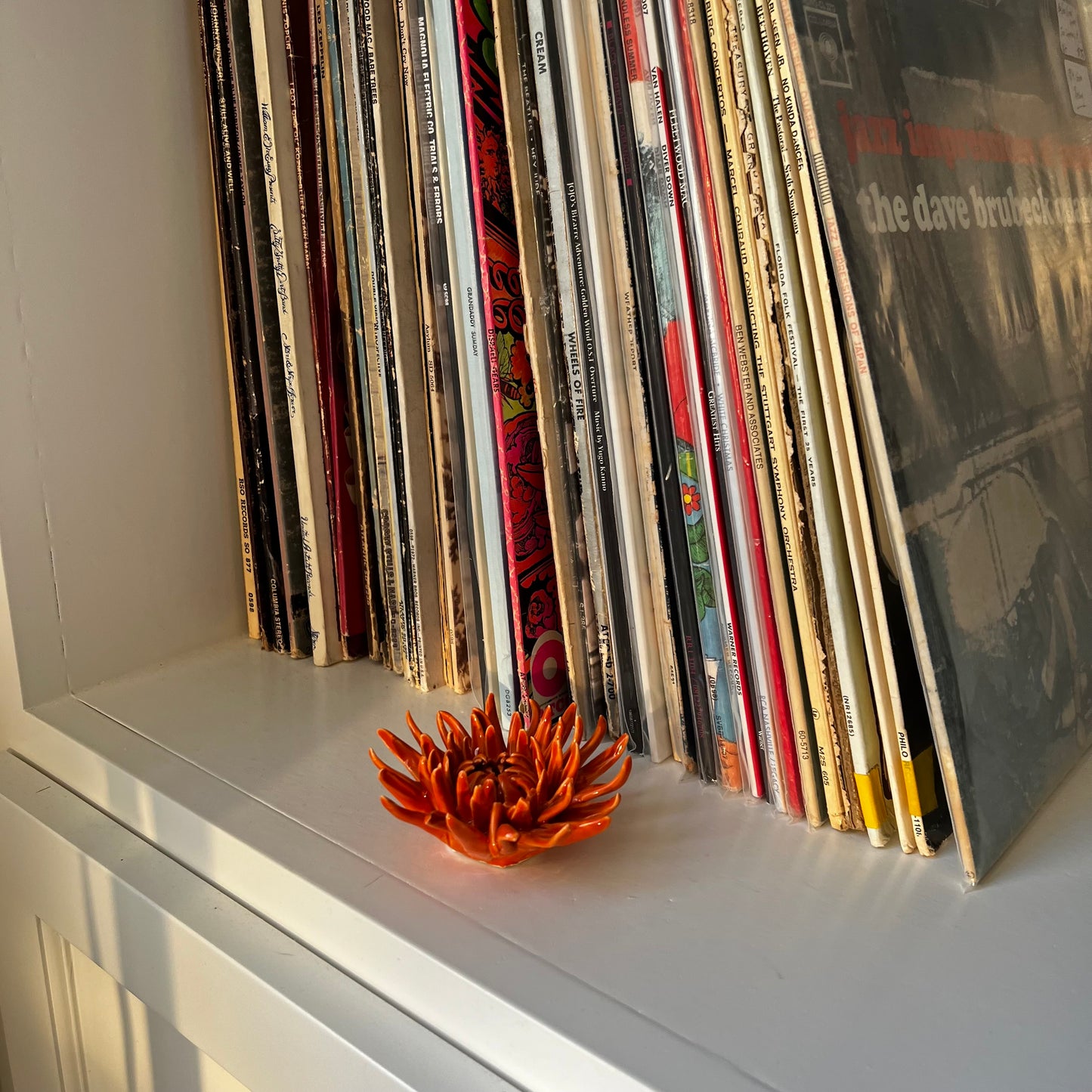Ceramic Spider Mum, Burnt Orange Glaze