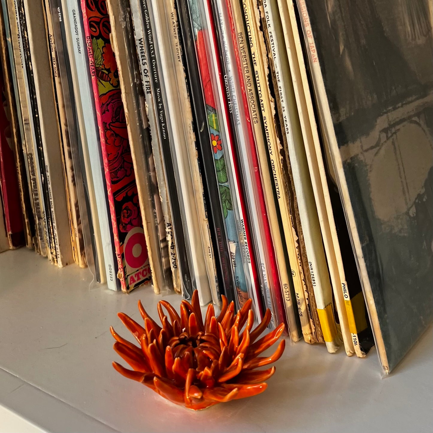 Ceramic Spider Mum, Burnt Orange Glaze